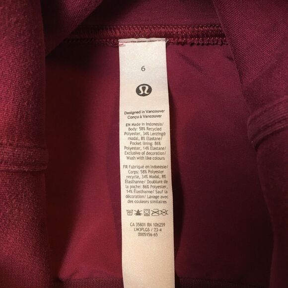 Lululemon Womens 6 Sweatshirt Top Funnel Neck Crossover Back Pink Berry Pocket - Picture 8 of 12